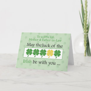 Mother & Father-in-Law St. Patrick's Day Clovers カード