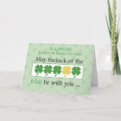 Mother & Father-in-Law St. Patrick's Day Clovers カード (正面)