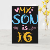 Mother father mom dad happy birthday son is 16 カード (黄色い花)
