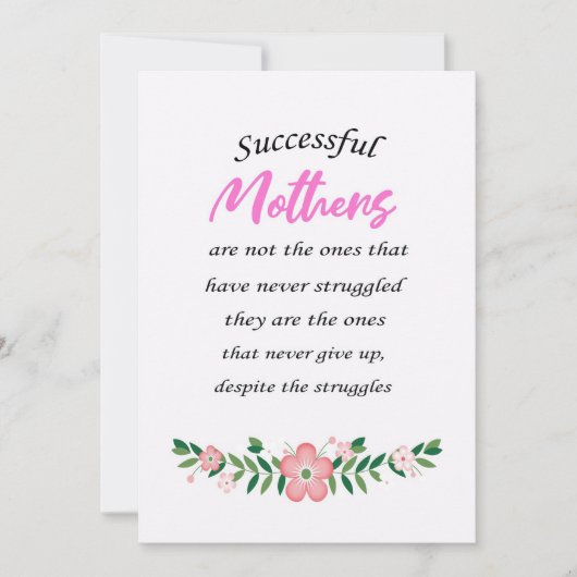 Mother Gift Successful Mothers Are Not The Ones サンキューカード (正面)