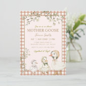 Mother Goose Baby Shower Gender Neutral 招待状 (スタンド正面)