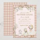 Mother Goose Baby Shower Gender Neutral 招待状 (正面/裏面)