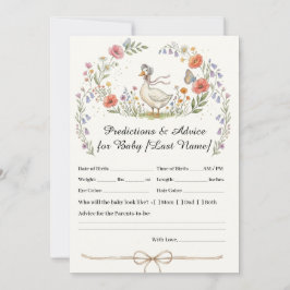 Mother Goose Wildflower Baby Predictions Card 招待状