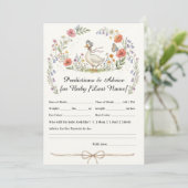 Mother Goose Wildflower Baby Predictions Card 招待状 (スタンド正面)