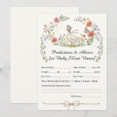 Mother Goose Wildflower Baby Predictions Card 招待状 (正面/裏面)