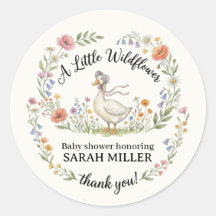 Mother Goose Wildflower Baby Shower Favor Sticker