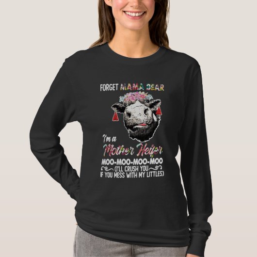 Mother Heifer Forget Mama Beer Funny Saying Women  Tシャツ (正面)