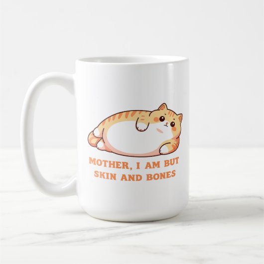 Mother, I Am But Skin and Bones Cat Design Long Sl コーヒーマグカップ (左)