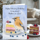 Mother in Law Happy February Birthday Bird カード