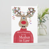 Mother in Law Reindeer Christmas Customizable シーズンカード (スタンド正面)