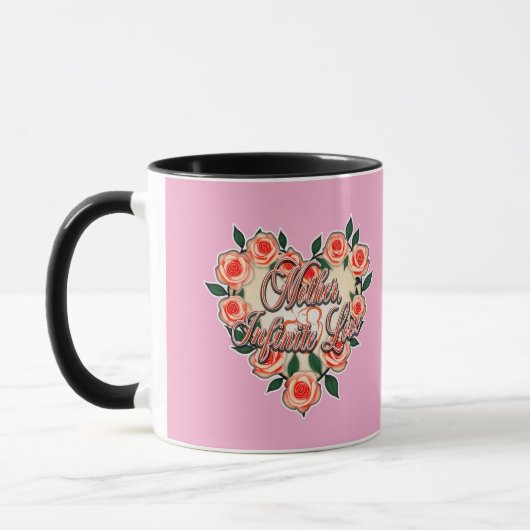 Mother Infinite Love – Floral Typography マグカップ (左)
