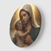 Mother Mary and Baby Jesus Wall Clock ラージ壁時計 (傾斜)