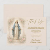 Mother Mary Floral Sympathy Funeral Memorial サンキューカード (正面/裏面)