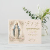 Mother Mary Floral Sympathy Funeral Memorial サンキューカード (スタンド正面)