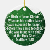 Mother Mary Matthew 1:18 Holy Ghost Passage  ⛪️ 🎄 セラミックオーナメント (裏面)