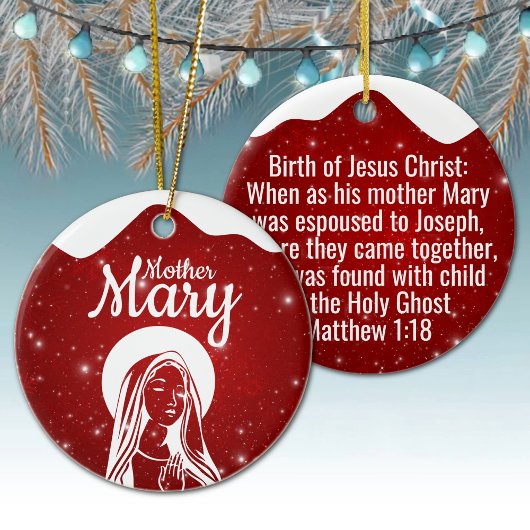 Mother Mary Matthew 1:18 Holy Ghost Passage ⛪️ 🎄 セラミックオーナメント