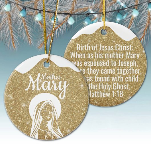 Mother Mary Matthew 1:18 Holy Ghost Passage  ⛪️ 🎄 セラミックオーナメント