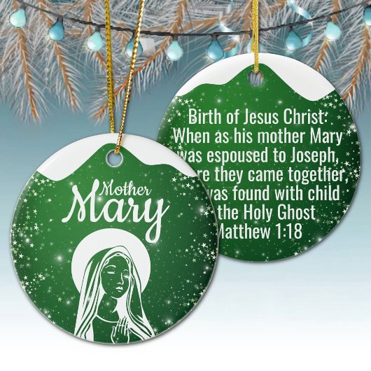 Mother Mary Matthew 1:18 Holy Ghost Passage  ⛪️ 🎄 セラミックオーナメント