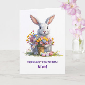 Mother Mom Happy Easter with Cute Bunny  カード
