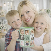 Mother mom photo collage sage green マグカップ