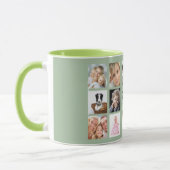 Mother mom photo collage sage green マグカップ (左)