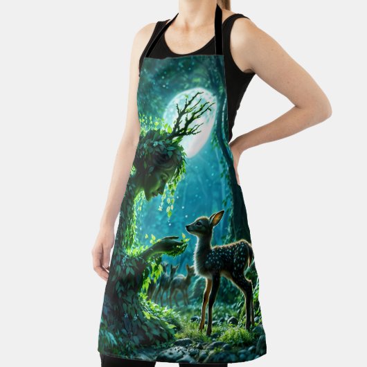  Mother nature's gentle touch on a spotted fawn エプロン (インサイチュ)