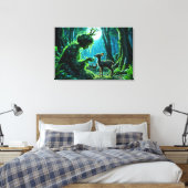 Mother nature's gentle touch on a spotted fawn キャンバスプリント (インサイチュ (寝室))