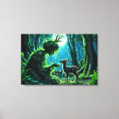 Mother nature's gentle touch on a spotted fawn キャンバスプリント (正面)