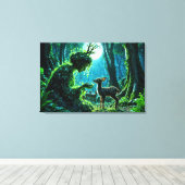 Mother nature's gentle touch on a spotted fawn キャンバスプリント (インサイチュ (ウッドフロア))