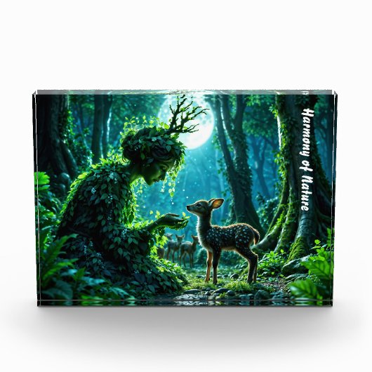 Mother nature's gentle touch on a spotted fawn フォトブロック (正面)