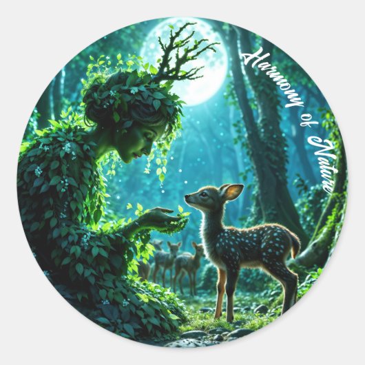 Mother nature's gentle touch on a spotted fawn ラウンドシール (正面)