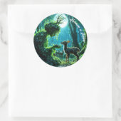 Mother nature's gentle touch on a spotted fawn ラウンドシール (バッグ)