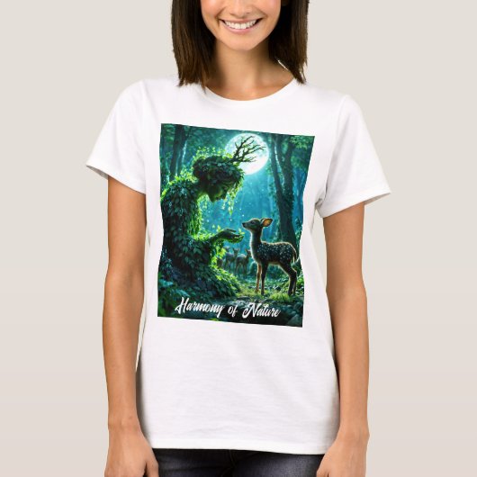 Mother nature's gentle touch on a spotted fawn tシャツ (正面)