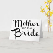 Mother of BrideレトロScript Black on White カード (黄色い花)