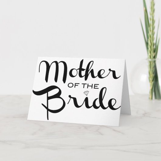 Mother of BrideレトロScript Black on White カード (正面)