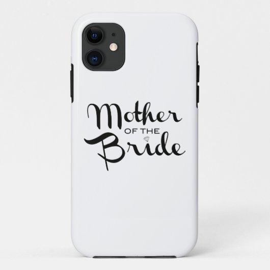 Mother of BrideレトロScript Black on White Case-Mate iPhoneケース (裏面)