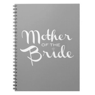 Mother of BrideレトロScript White on Gray ノートブック