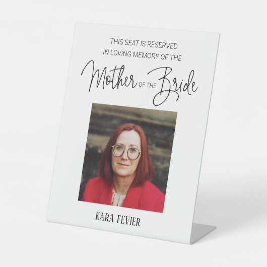 Mother of Bride Memorial Photo Reserved 結婚's 台座サイン (正面)