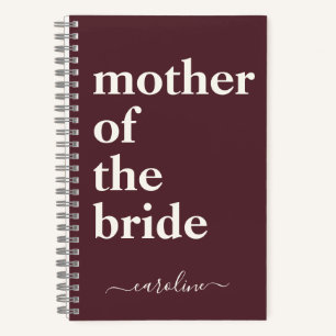 Mother of Bride Minimalistモダンカスタム Burgundy ノートブック