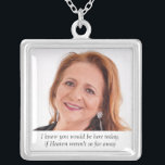 Mother of Bride Photo Memorial 結婚'sの天国 シルバープレートネックレス<br><div class="desc">衣服この美しいMother of Bride photo memorial necklaceあなたの結婚式の日感じに、彼女と彼女の特別な日に彼女の近くの愛と共有し保て。自分の特別な文字を追加するか、「今日の天国は今のところもしが遠くはなかった」と表示される言葉を使用遠くにする</div>