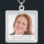 Mother of Bride Photo Memorial 結婚'sの天国 シルバープレートネックレス<br><div class="desc">衣服この美しいMother of Bride photo memorial necklaceあなたの結婚式の日感じに、彼女と彼女の特別な日に彼女の近くの愛と共有し保て。自分の特別な文字を追加するか、「今日の天国は今のところもしが遠くはなかった」と表示される言葉を使用遠くにする</div>