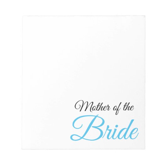 Mother of Bride Script Blue ノートパッド (正面)