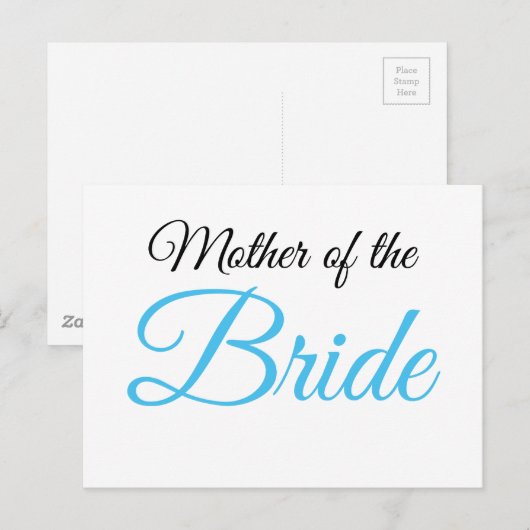 Mother of Bride Script Blue ポストカード (正面/裏面)