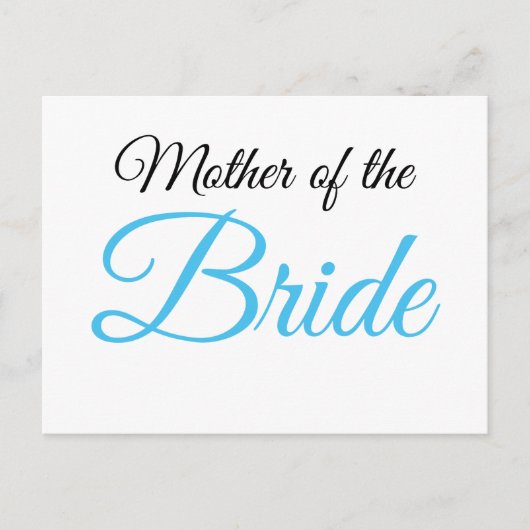 Mother of Bride Script Blue ポストカード (正面)