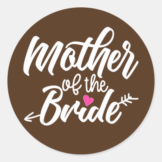 Mother Of Bride Wedding Bachelorette Bridal ラウンドシール (正面)
