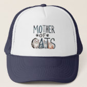 Mother of Cats, Fun Gift for Cat Lovers キャップ (正面)