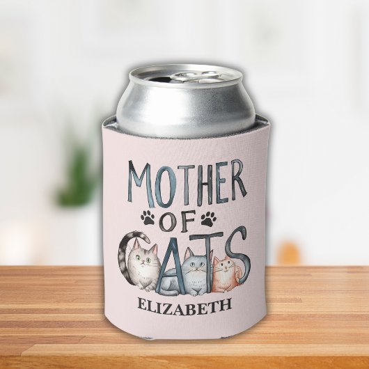 Mother of Cats, Fun Gift for Cat Lovers 缶クーラー