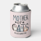 Mother of Cats, Fun Gift for Cat Lovers 缶クーラー (缶正面)
