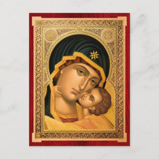 Mother of God Glykophilousa - Icon card ポストカード