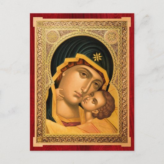 Mother of God Glykophilousa - Icon card ポストカード (正面)